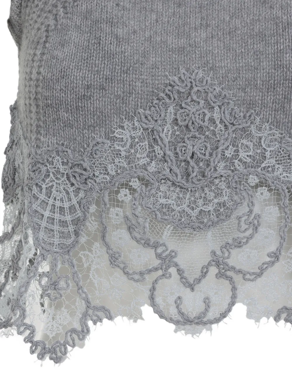 Ermanno Scervino Tanktop met kanten afwerking Grijs