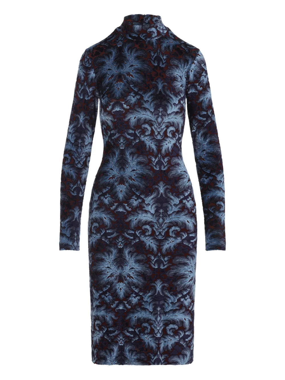 Etro Floral-pattern Mock-neck Midi Dress
