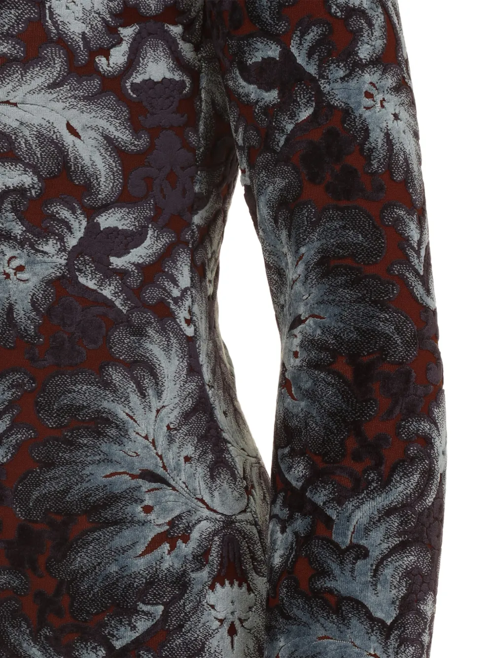ETRO floral-pattern mock-neck midi dress Blauw