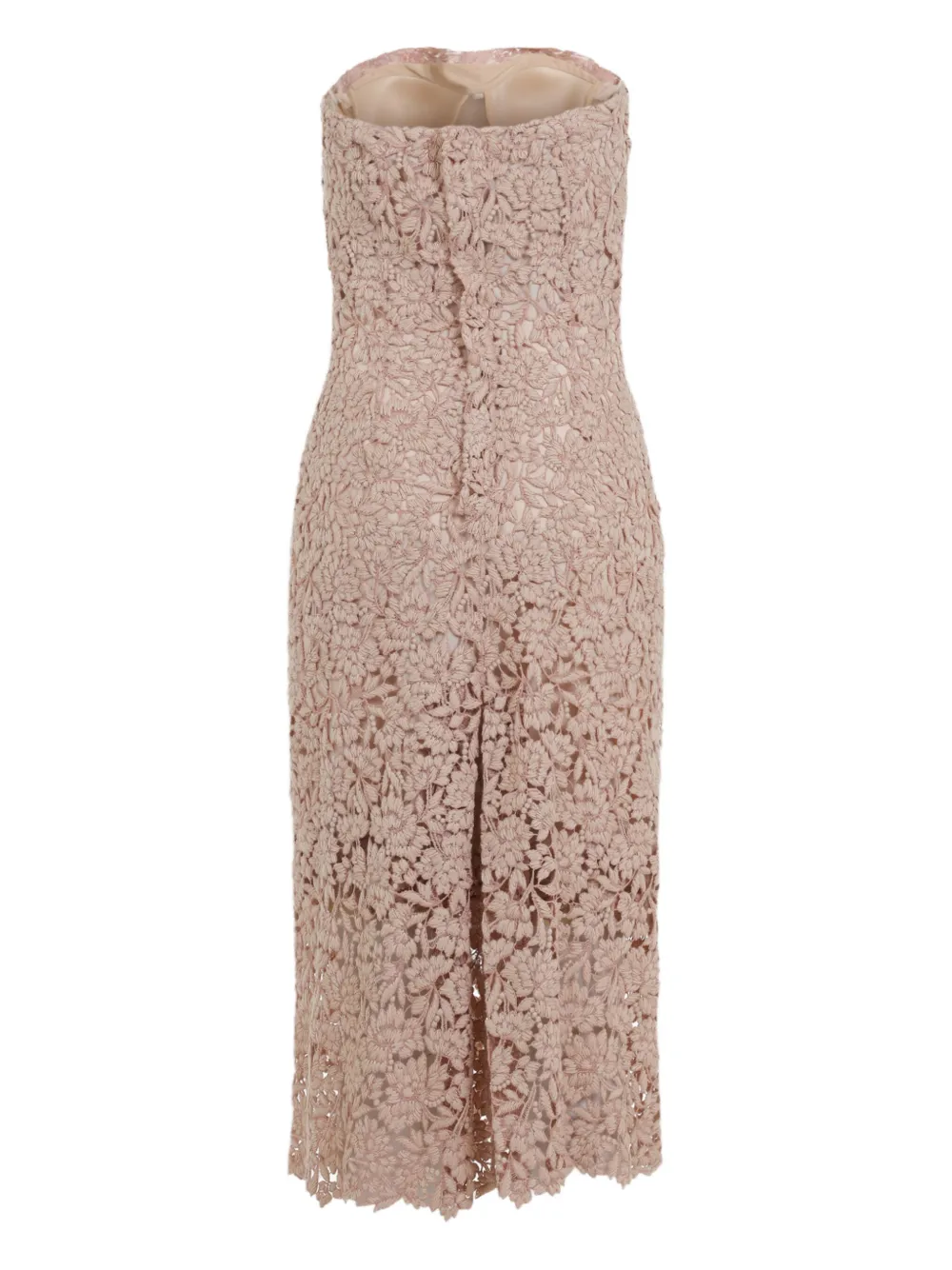 Ermanno Scervino Strapless jurk met bloemenkant Beige