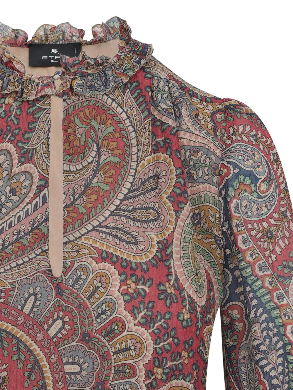ETRO paisley ruffled maxi dress Rood