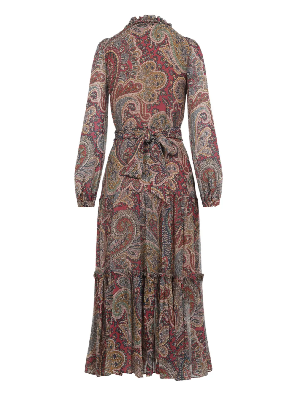 ETRO paisley ruffled maxi dress Rood