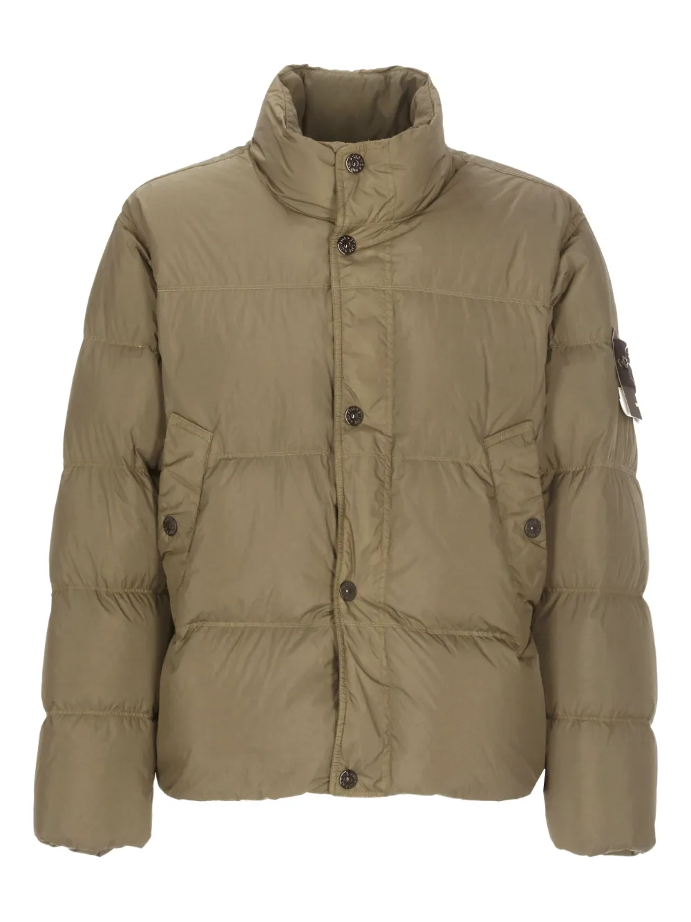 Stone Island Donsjack met logopatch Groen