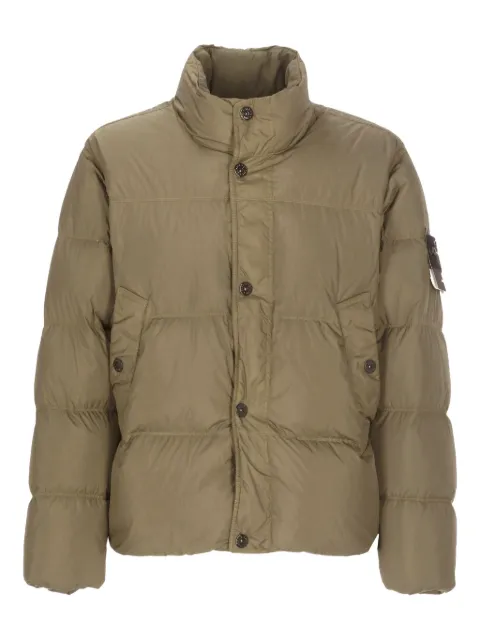 Stone Island chamarra capitonada con parche del logo