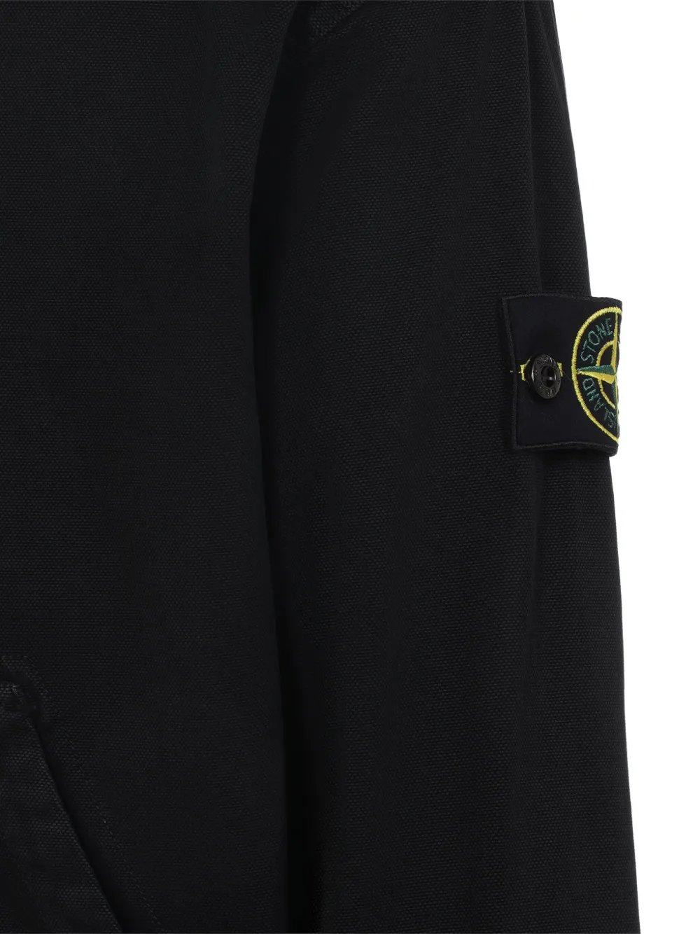Stone Island logo-patch zip-up hoodie Zwart