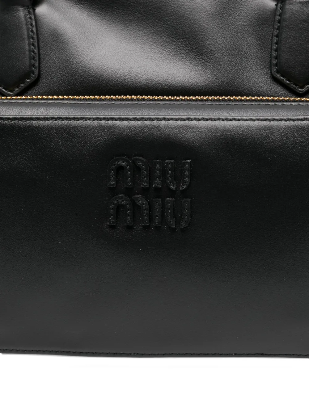 Miu Leren shopper Zwart