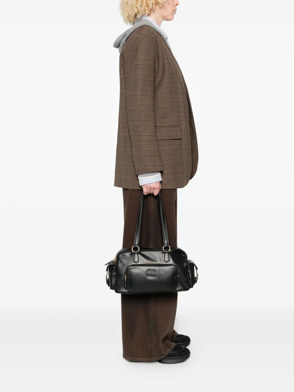 Miu Miu Leren shopper - Zwart
