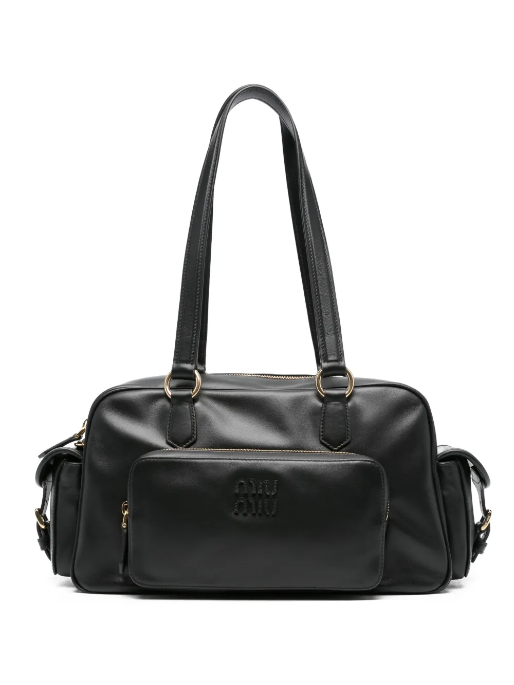 Miu Miu Leather Top-handle Tote Bag In Black