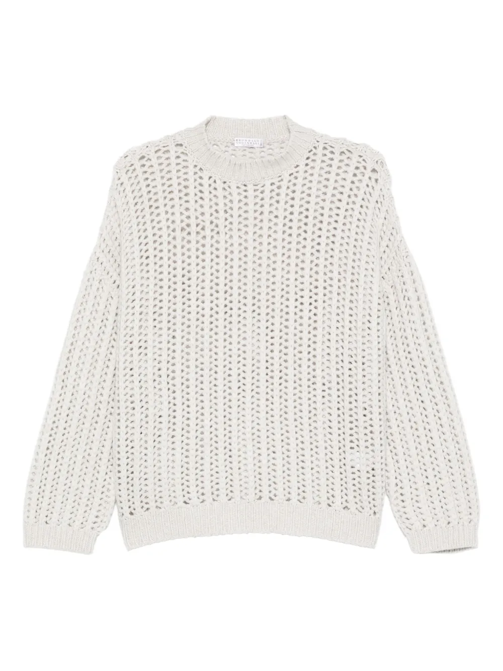 Brunello Cucinelli Open-knit Sweater In White