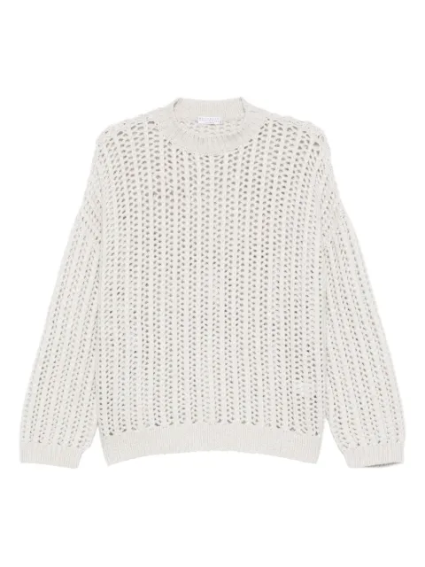 Brunello Cucinelli pull en maille ajourée