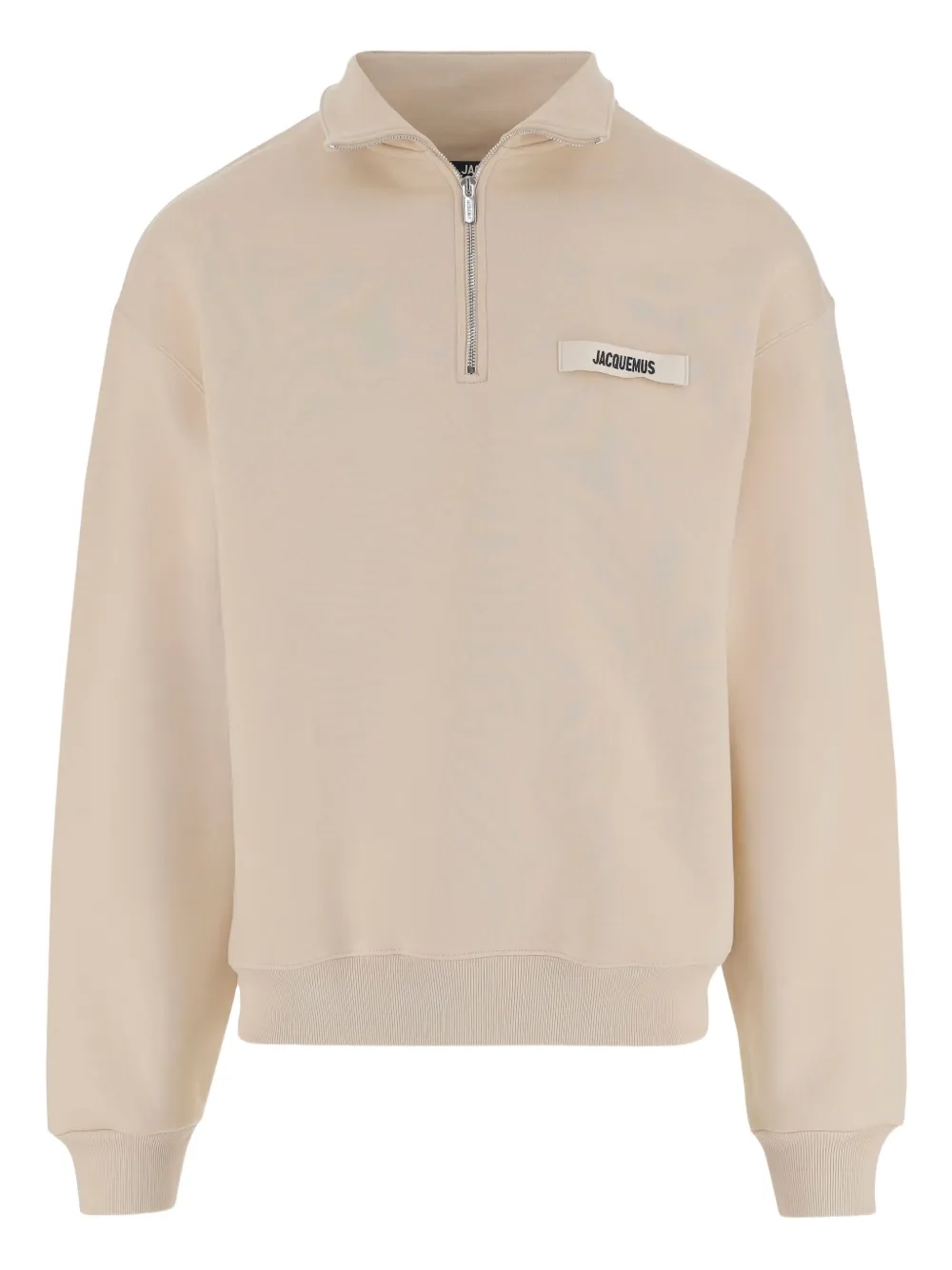 Jacquemus The Gros Grain sweater met hoge kraag en logo Beige