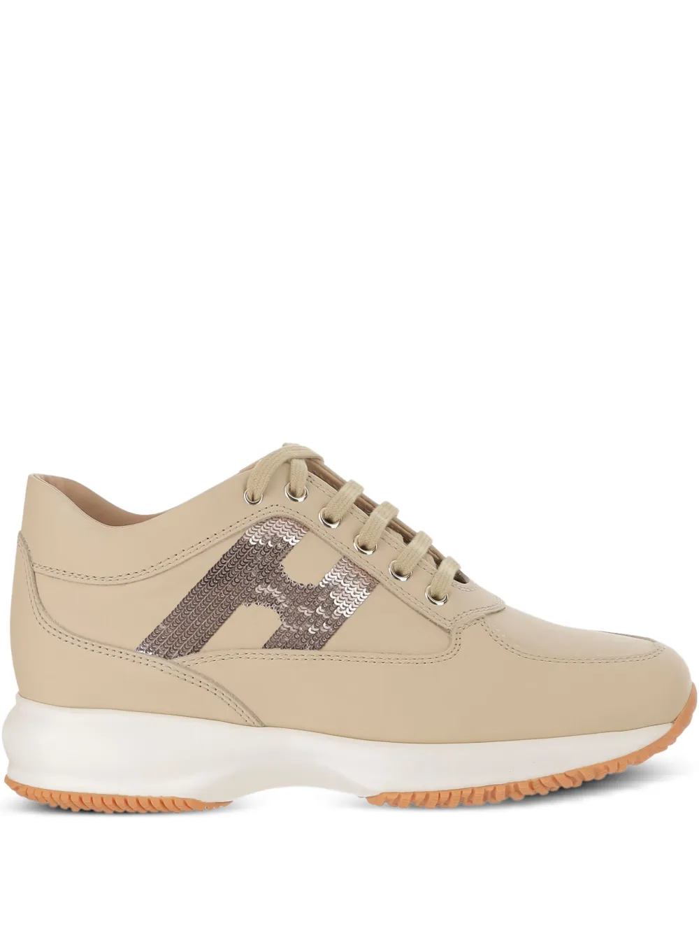 Hogan sequin-embellished low-top trainers Neutrals