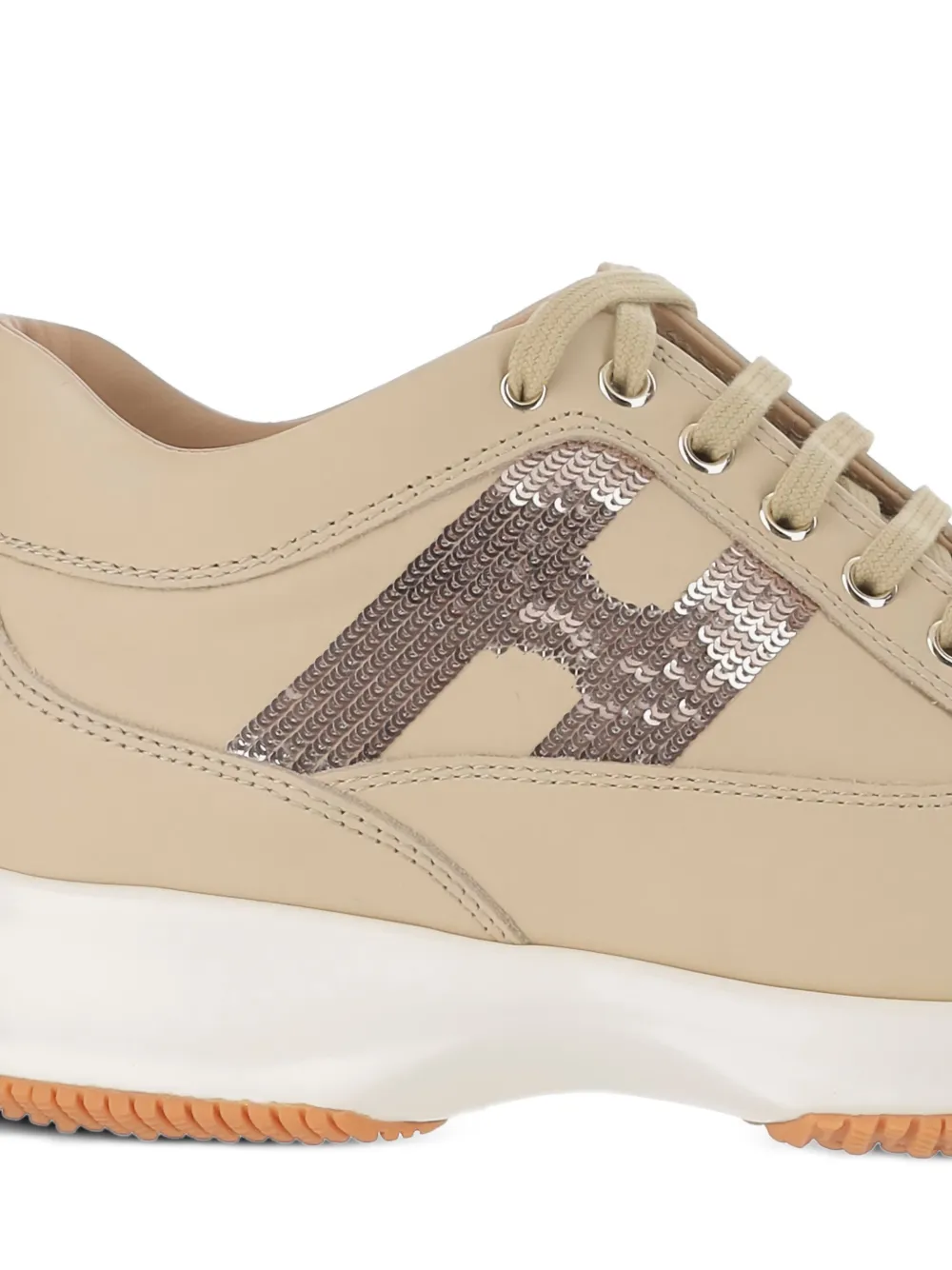 Hogan sequin-embellished low-top trainers Neutrals