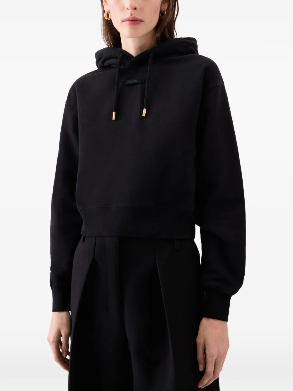 Jacquemus The Gros Grain sweater met trekkoord capuchon Zwart