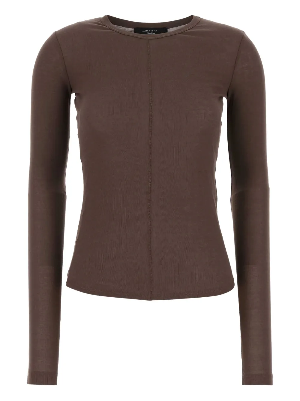 Weekend Max Mara long-sleeved cotton T-shirt Bruin