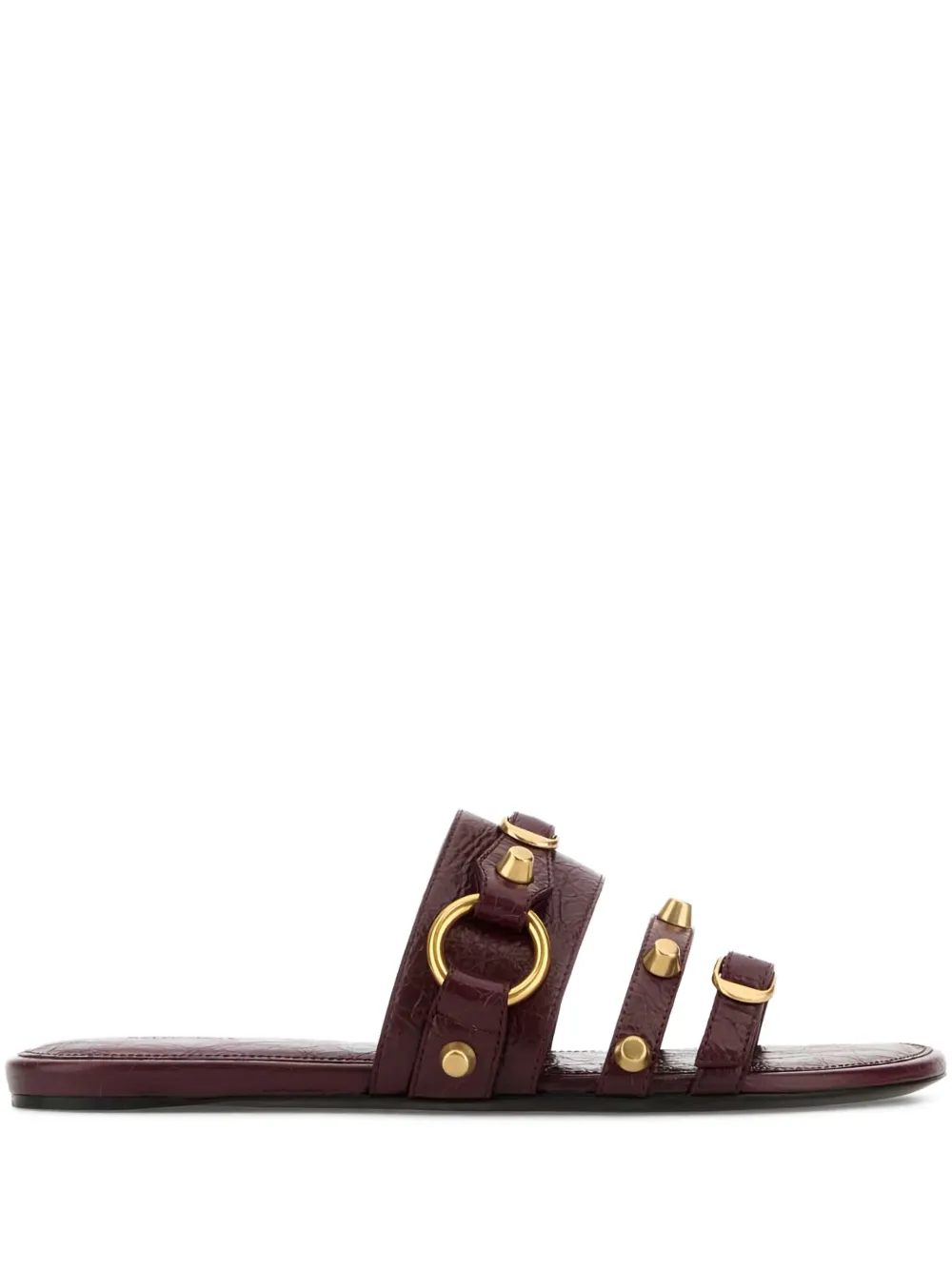 Balenciaga leather gold-stud slides | Red | Image 1