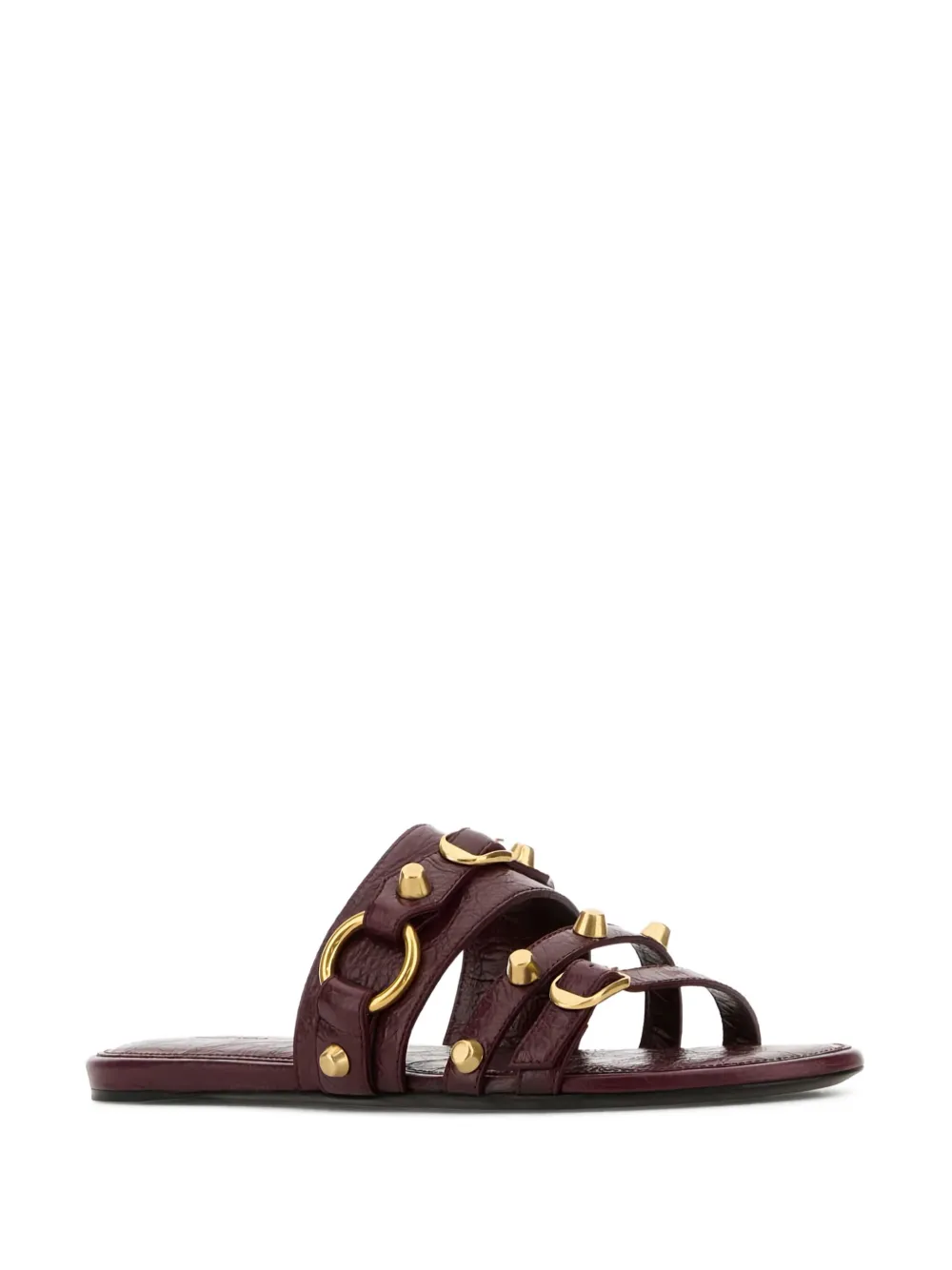 Balenciaga leather gold-stud slides | Flat Sandals | Image 2