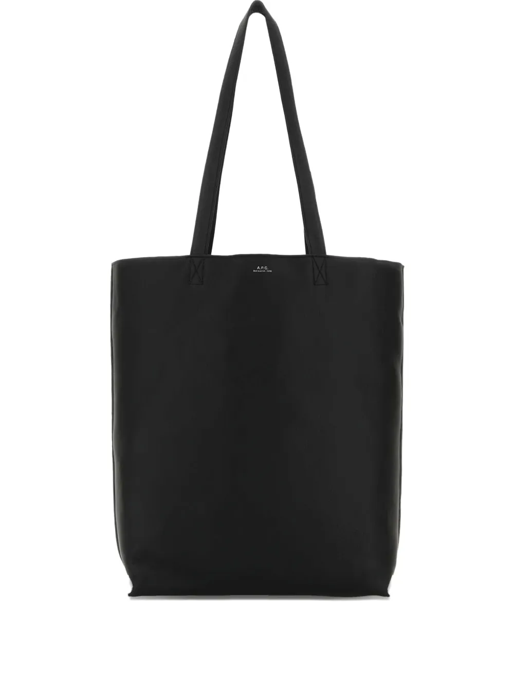 Apc A.p.c. Black Leather Maiko Shopping Bag