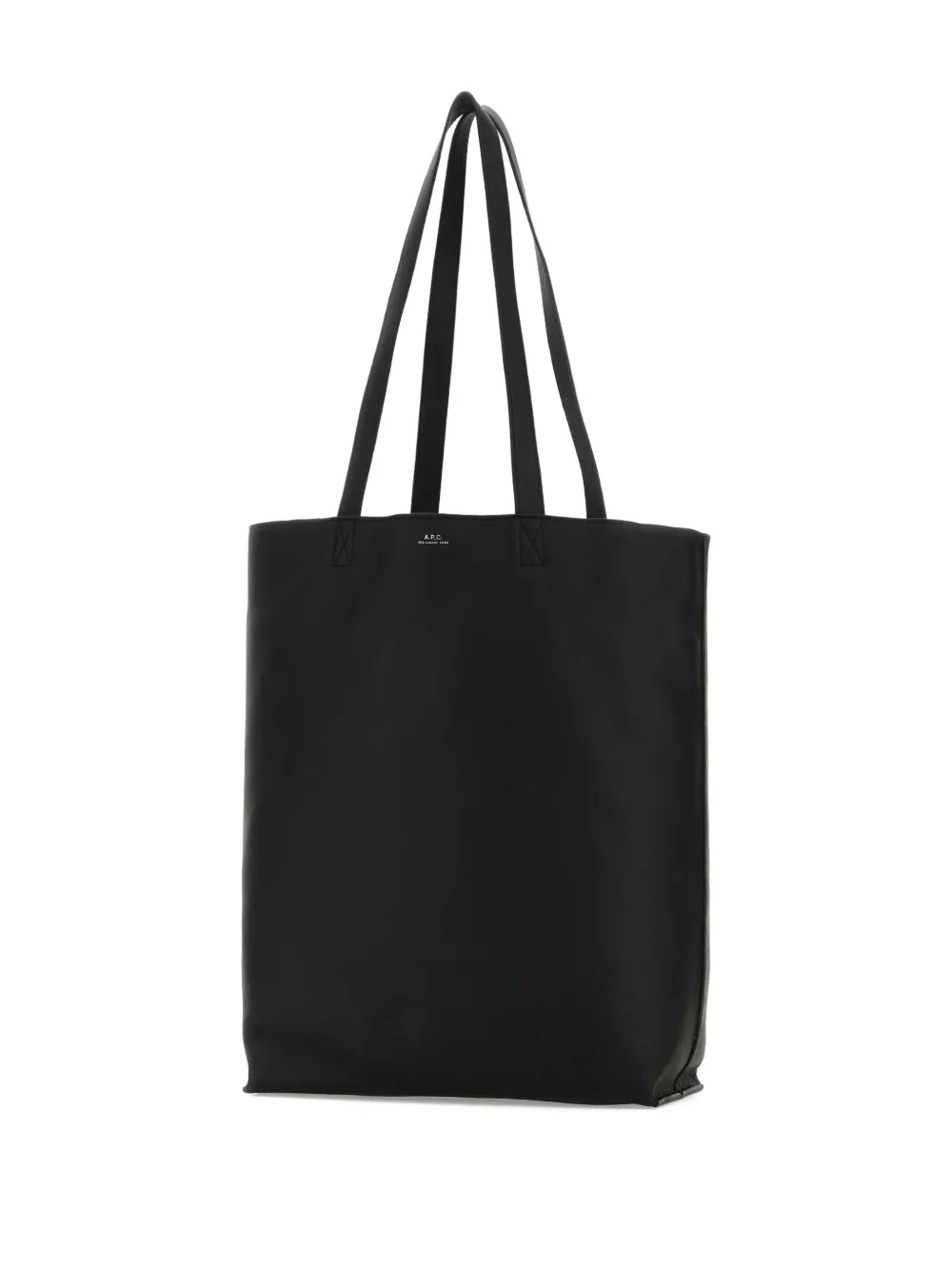 Apc A.p.c. Black Leather Maiko Shopping Bag