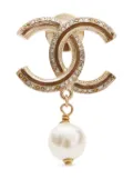 CHANEL Pre-Owned 2011 CC Mark pearl brooch - Gold