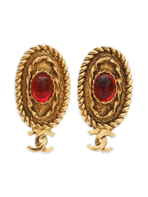 CHANEL Pre-Owned 1971-1980s CC Mark rhinestone earrings