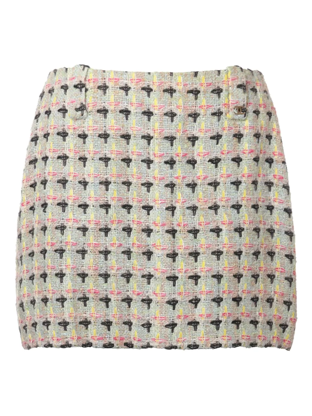 CHANEL Pre-Owned tweed patterned mini skirt | Green | Image 1