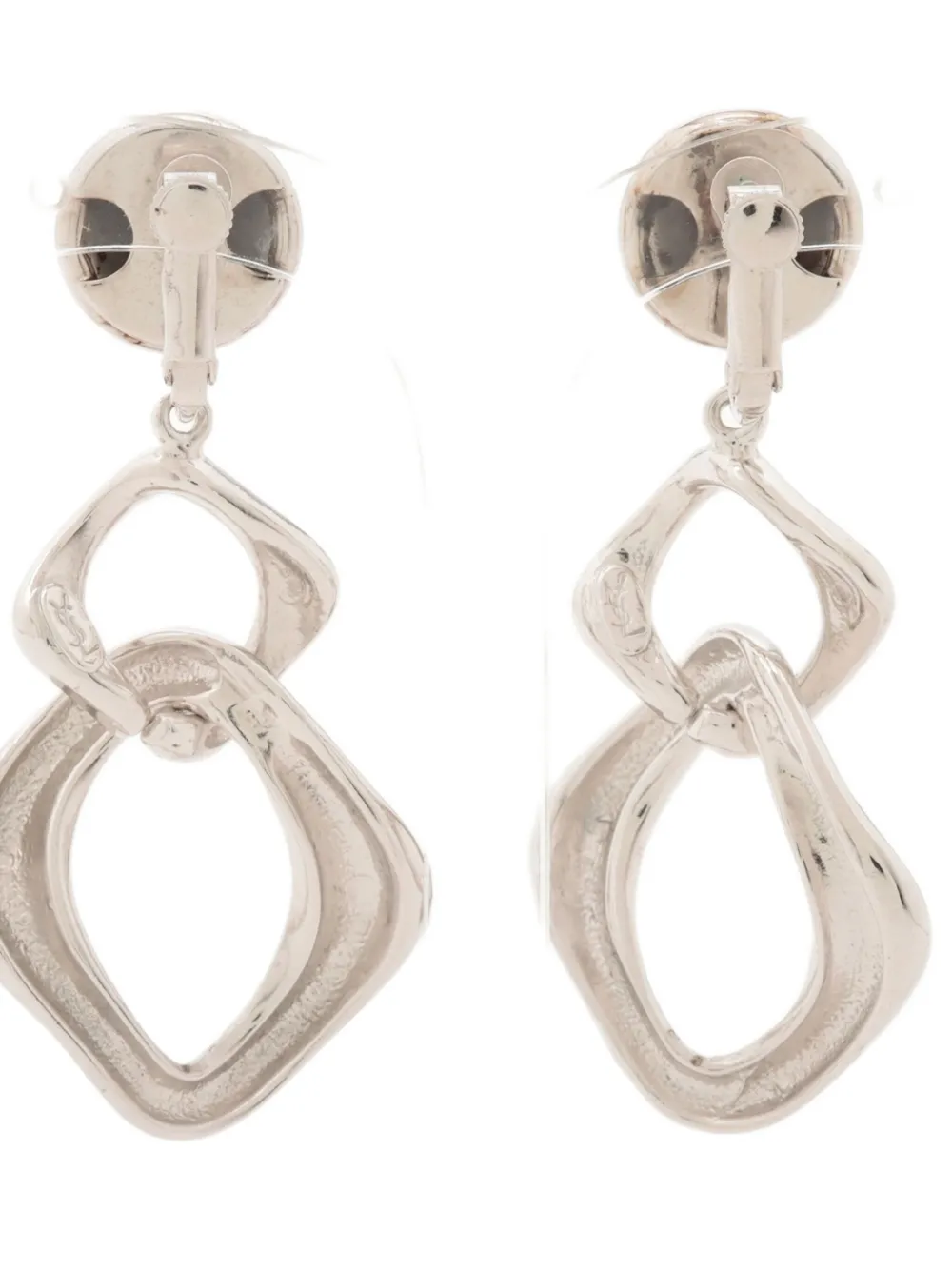 Pre-owned Saint Laurent Interlocked-detail Dangle Earrings