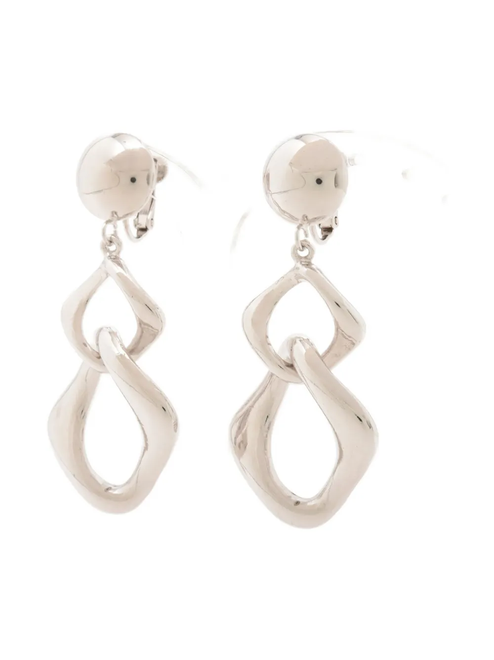 Pre-owned Saint Laurent Interlocked-detail Dangle Earrings