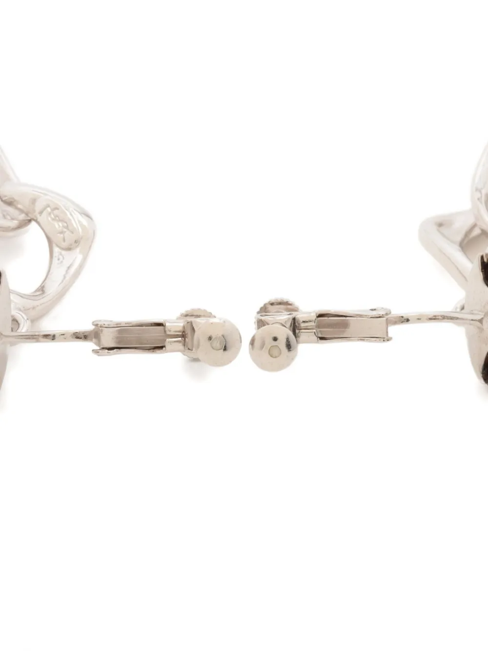 Pre-owned Saint Laurent Interlocked-detail Dangle Earrings