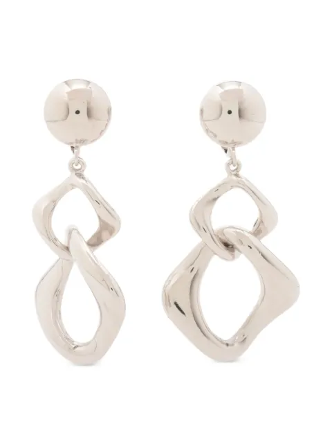 Saint Laurent Pre-Owned interlocked-detail dangle earrings
