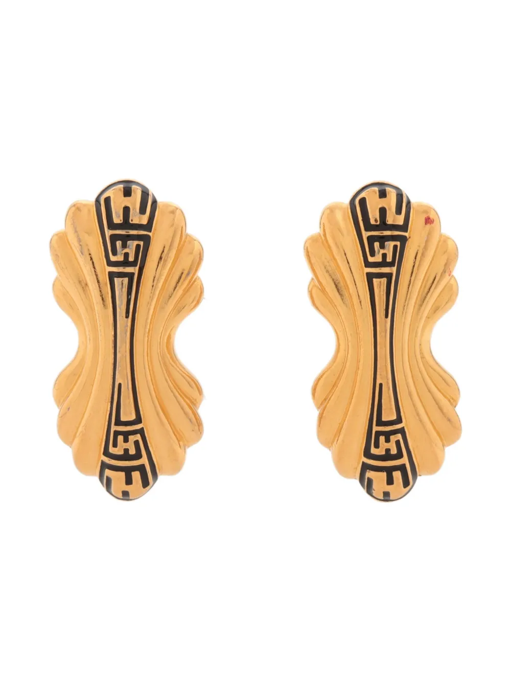 Fendi Pre-Owned FF-logo embossed clip-on earrings - Oro