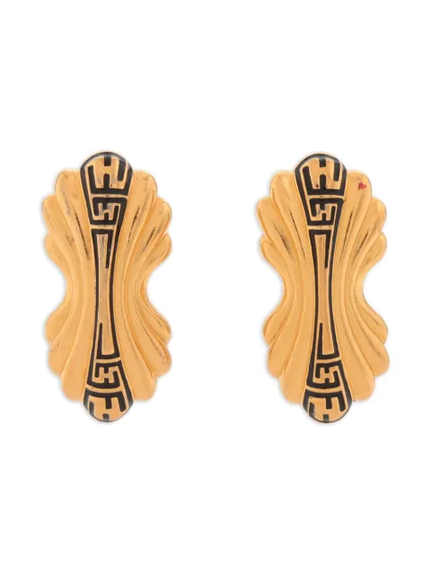 Fendi Pre-Owned FF-logo embossed clip-on earrings