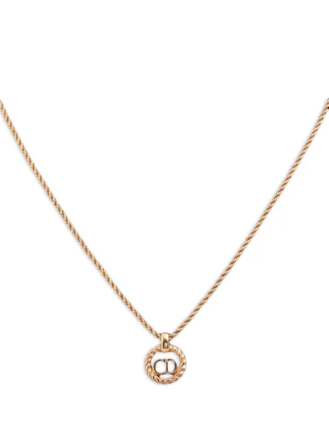 Christian Dior Pre-Owned CDペンダント ロープチェーン ネックレス