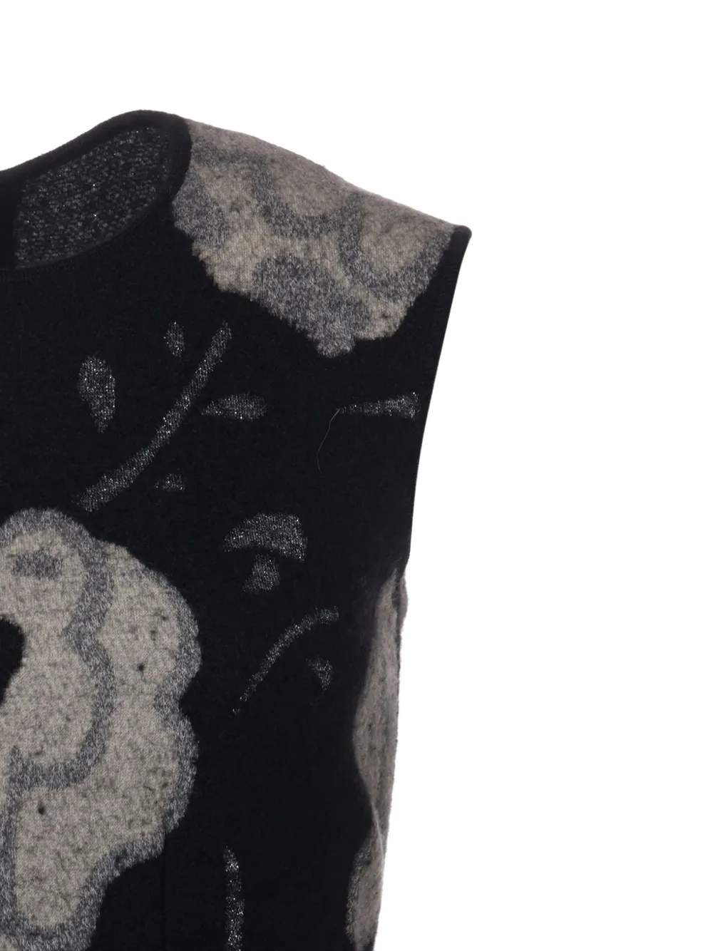 Pre-owned Chanel Sleeveless Floral-motif Top In Black