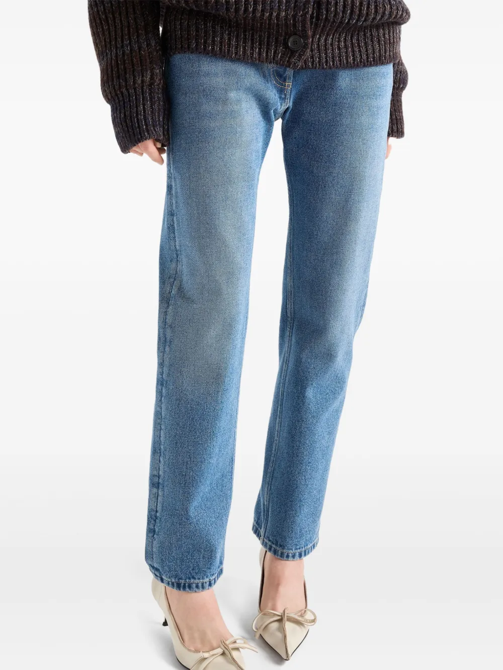Prada Jeans met logoplakkaat Blauw