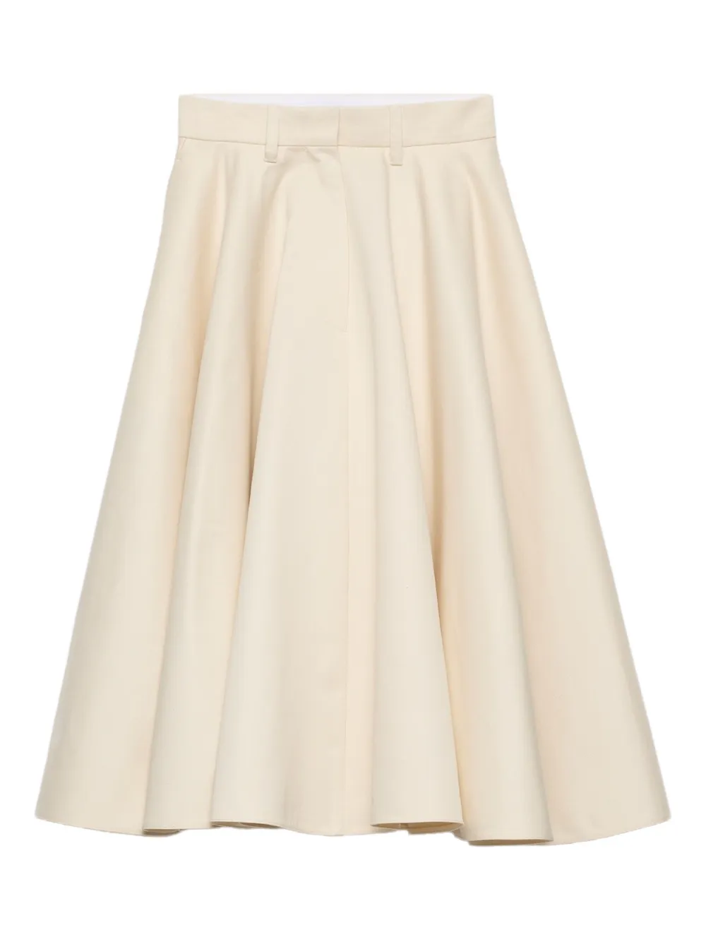 Prada triangle-logo flared skirt | Neutrals | Image 1