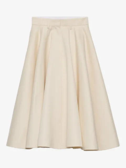 Prada triangle-logo flared midi skirt