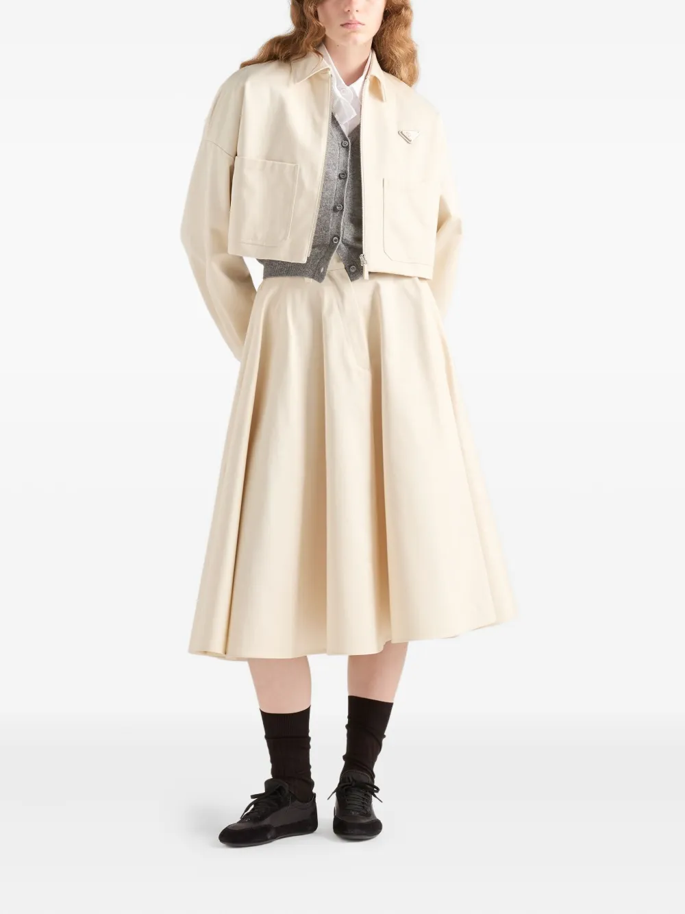 Prada triangle-logo flared skirt | A-Line Skirts | Image 2