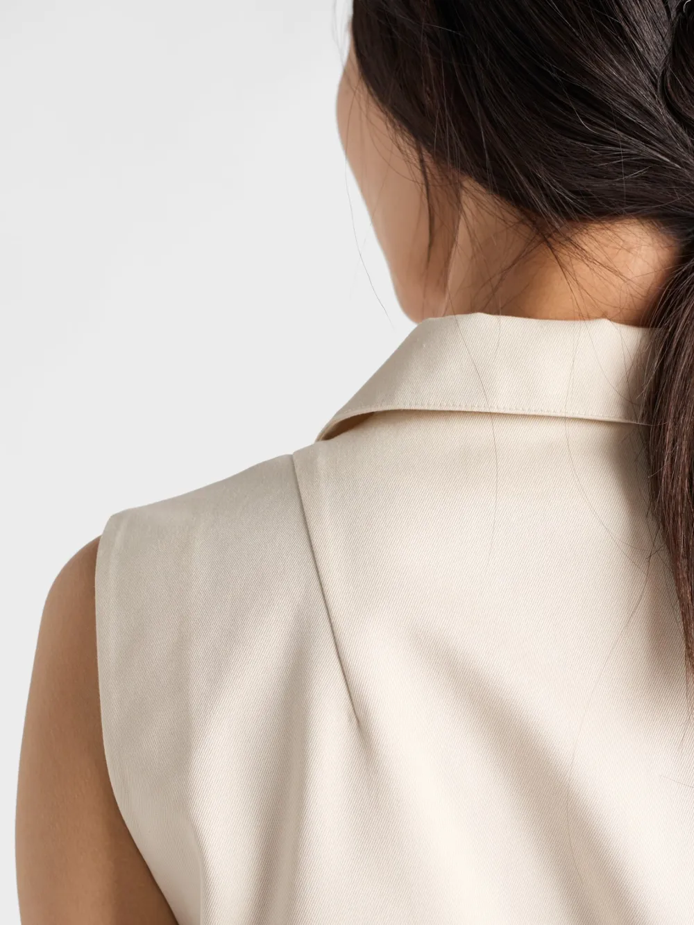 Prada Mini-jurk met halve rits en trekkoord Beige