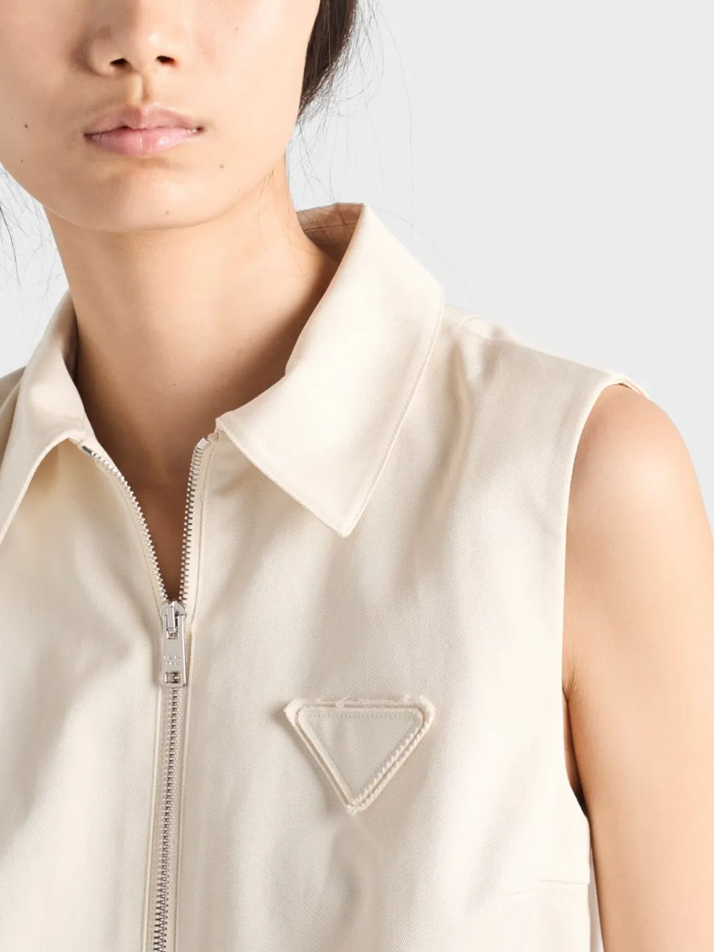 【関税＆送料込み】Prada Drawstring-Hem Mini Dress Prada half-zip drawstring-hem Mini Dress | Neutrals