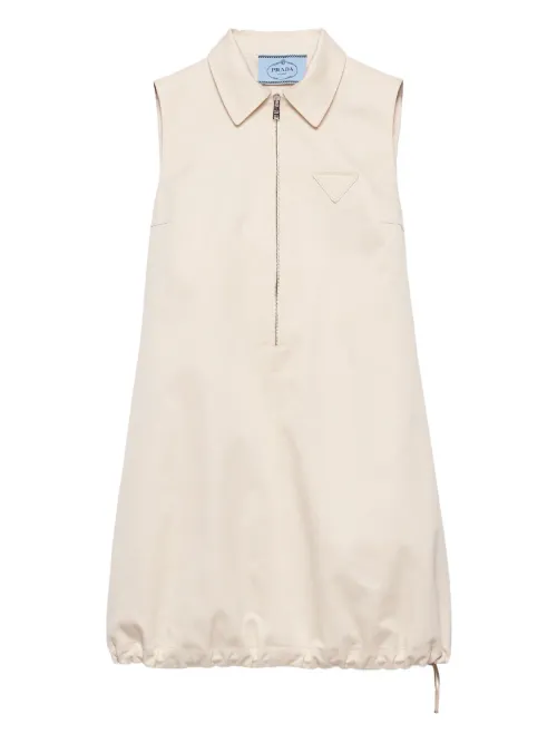 Robe courte zippée à lien de resserrage - Prada - Modalova