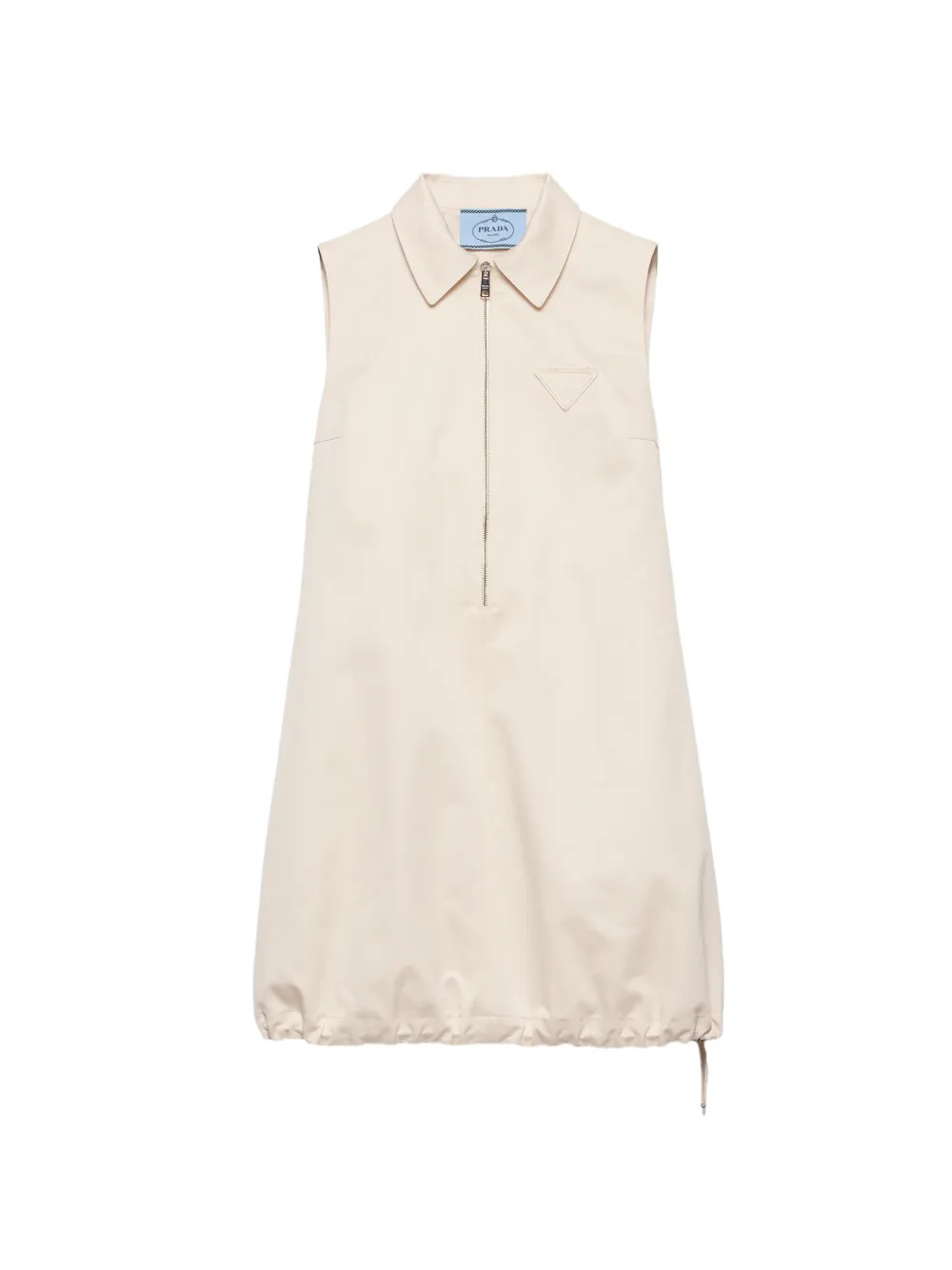 Prada half-zip drawstring-hem mini dress - Toni neutri