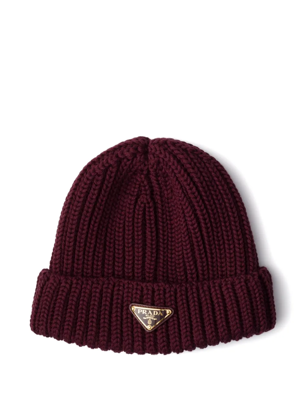 Prada Wool Beanie In Brown