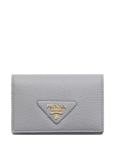 Prada 트라이앵글 로고 레더 카드홀더