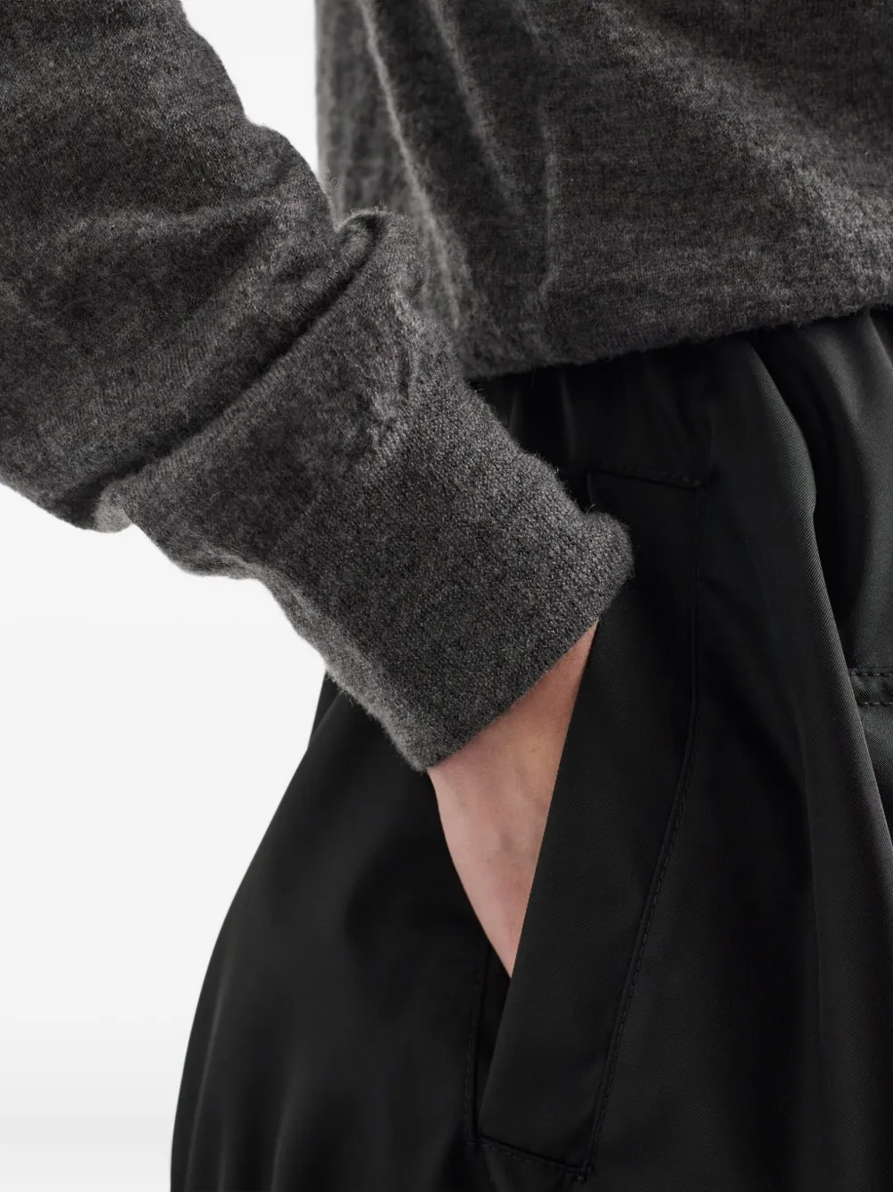 patch-pocket drawstring midi skirt