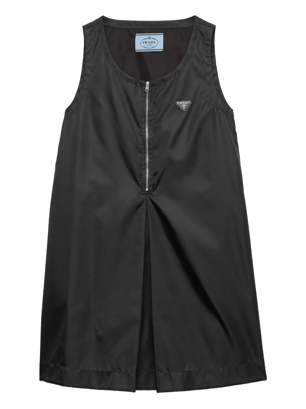 Prada Mini-jurk met geplooid detail en halve rits Zwart