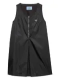 Prada pleat-detail half-zip mini dress - Black