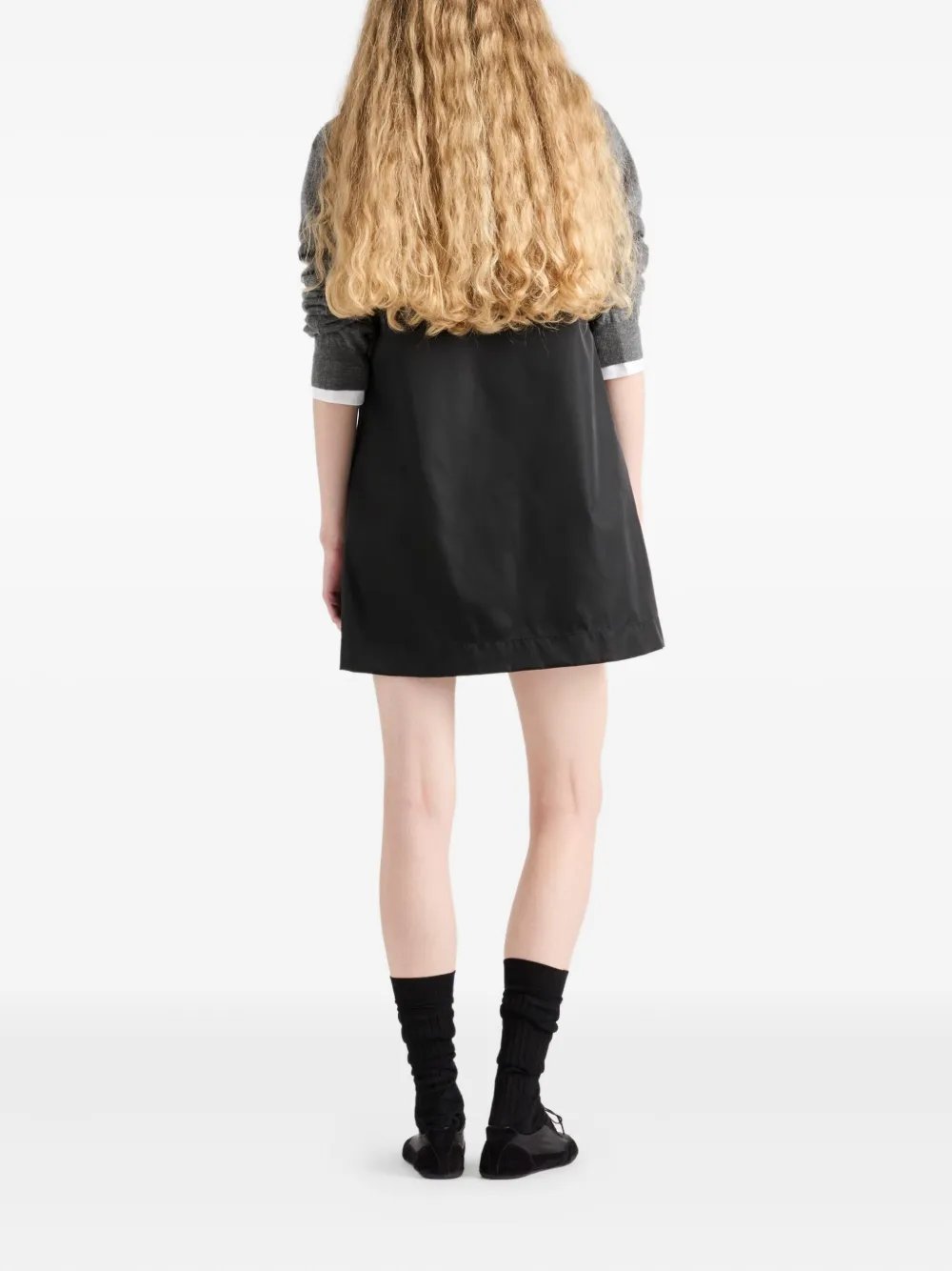 Prada Mini-jurk met geplooid detail en halve rits Zwart