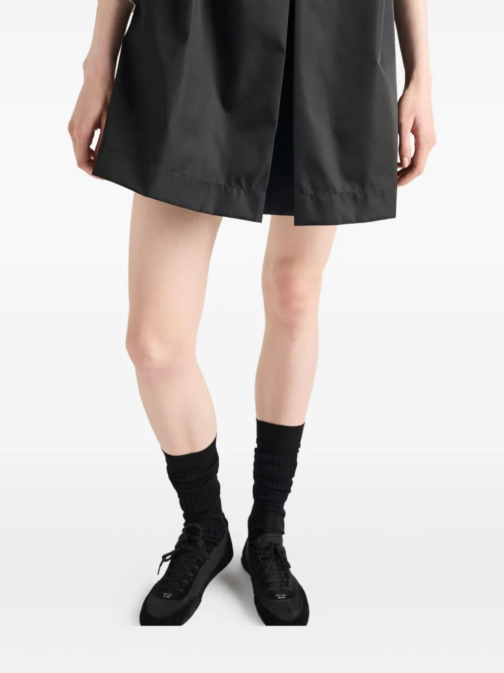Prada Mini-jurk met geplooid detail en halve rits Zwart