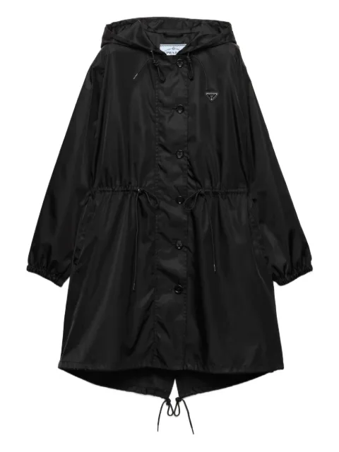 Prada logo-plaque hooded parka